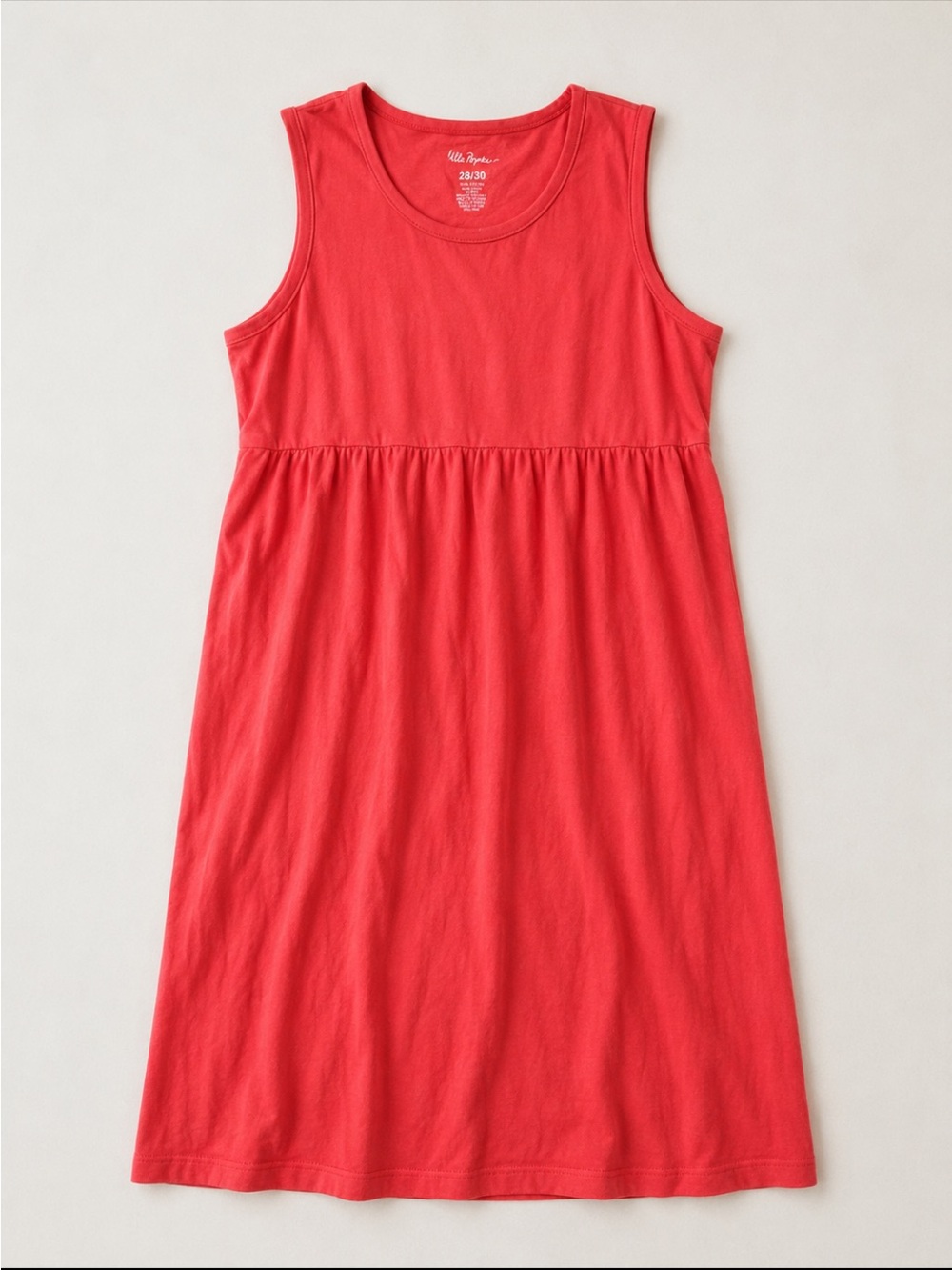 Ulla Popken Coral Cotton Sleeveless Midi Dress Plus Size 28/30 Casual